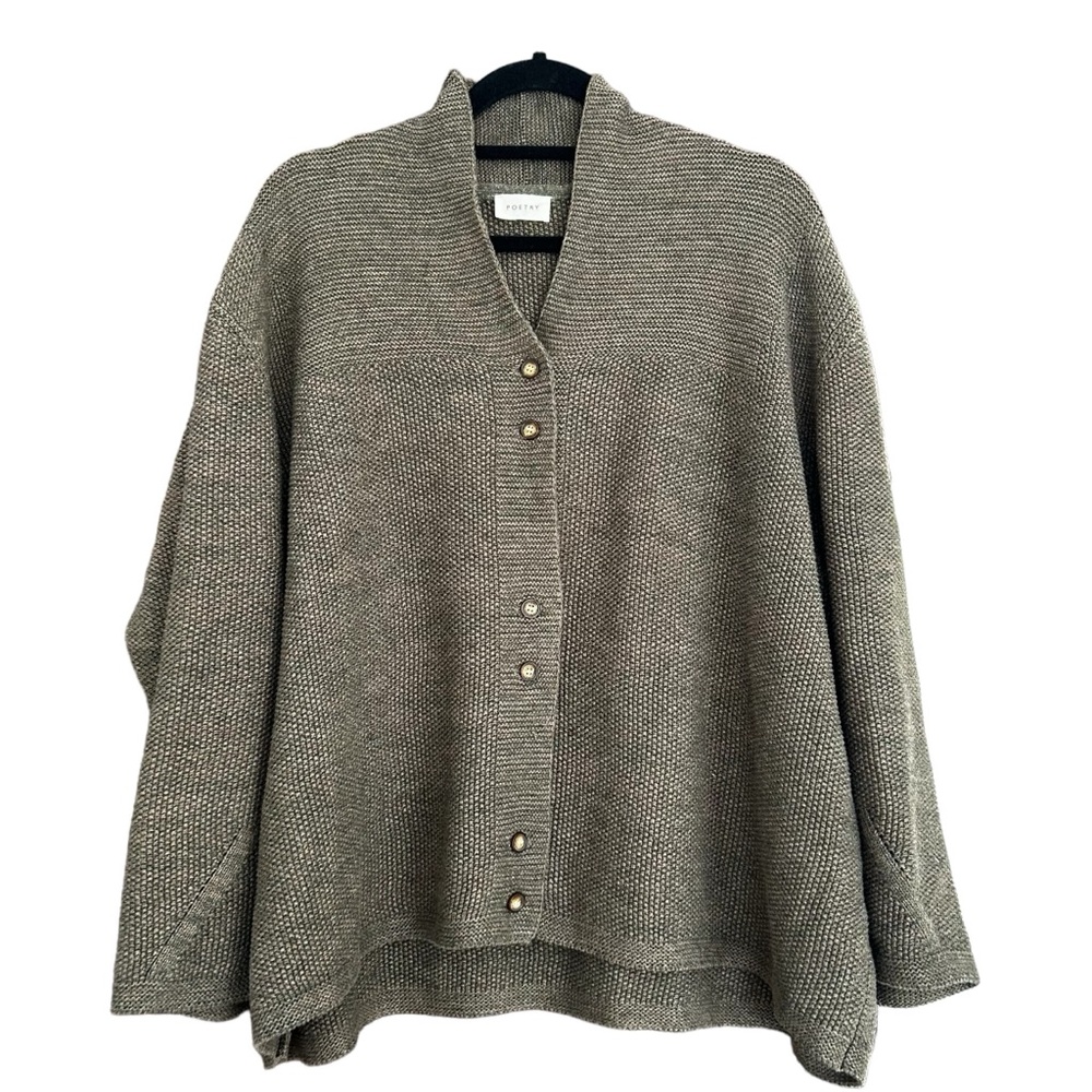 Poetry Green Cardigan Sweater Relaxed Fit
